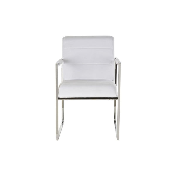 Silla DKD Home Decor Poliéster Acero Blanco (56 x 68 x 92 cm)