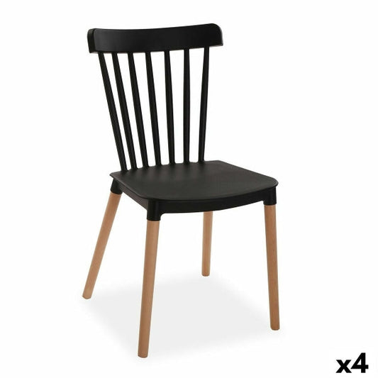 Versa Chair Black 52.5 x 80 x 43 cm (4 unités)