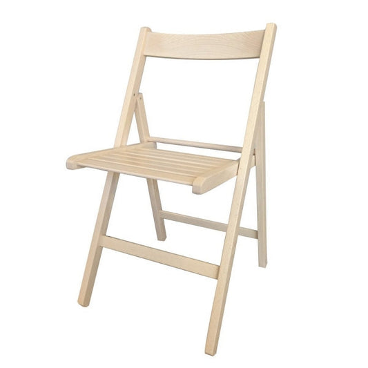 Folding chair Beige beech wood (79 x 42.5 x 47.5 cm)