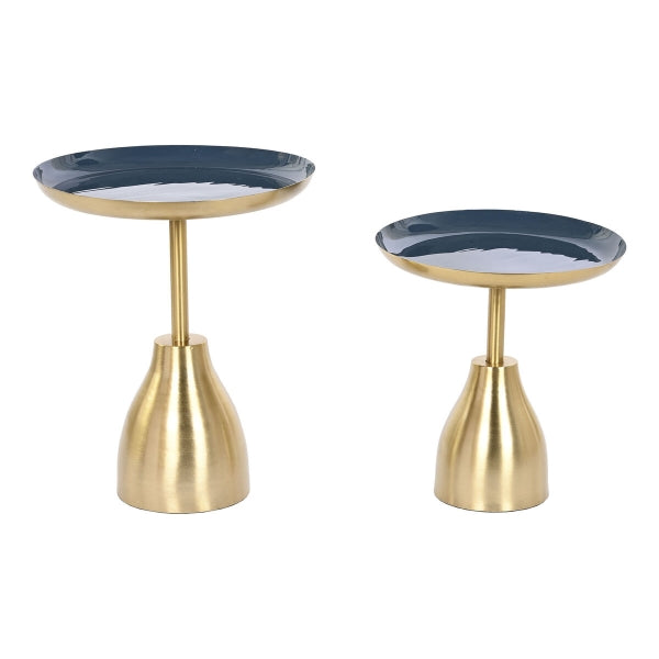 Set de 2 tables Home ESPRIT Blue Gold* 40.5 x 40.5 x 48 cm