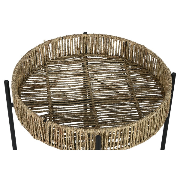 Set de 2 tables Home ESPRIT Noir Naturel Métal 49 x 49 x 44 cm