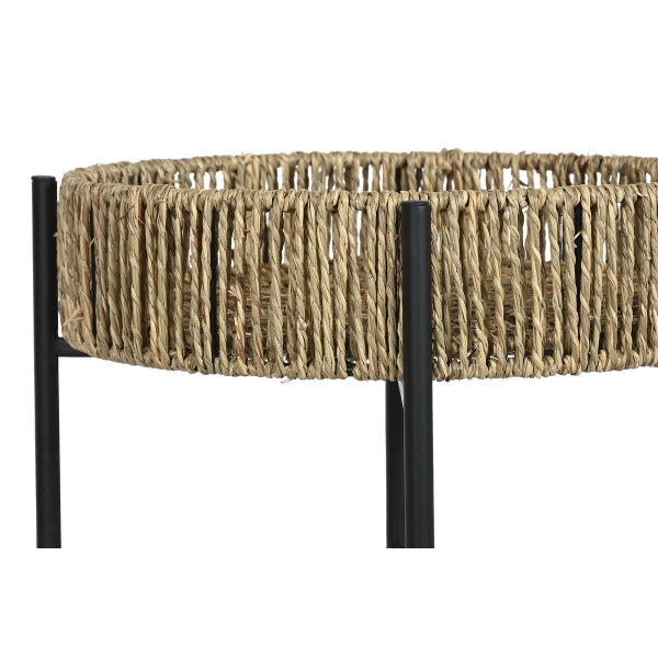 Conjunto de 2 mesas Home ESPRIT Preto Natural Metal 49 x 49 x 44 cm