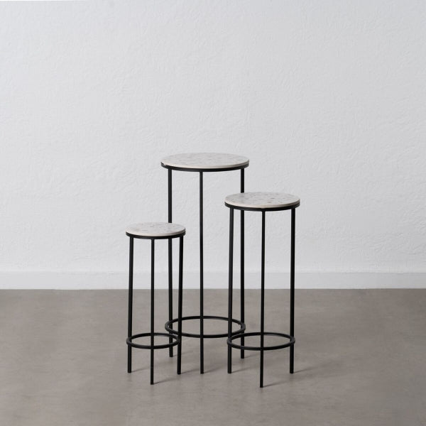 Set de 3 tables Noir Gris Fer 30 x 30 x 71 cm (3 Unités)