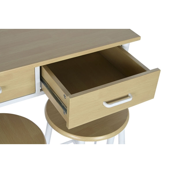 Juego de mesa con 2 sillas DKD Home Decor Metal Madera MDF 80 x 50 x 84 cm