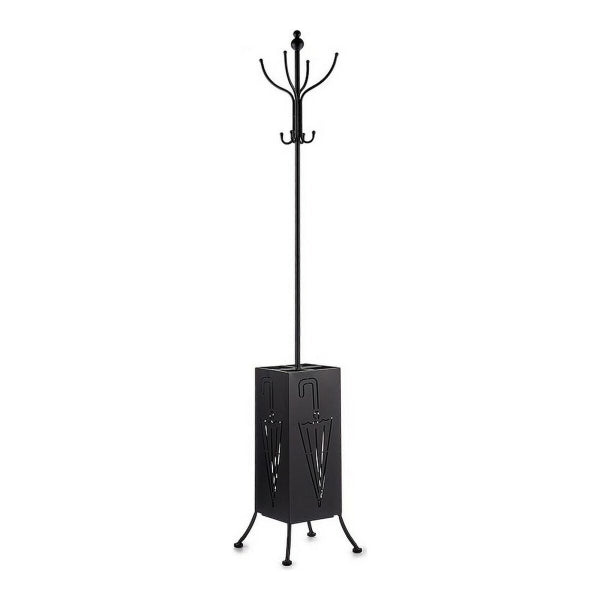 Suporte para roupa Suporte para guarda-chuva Metal preto (34 x 188 x 34 cm)